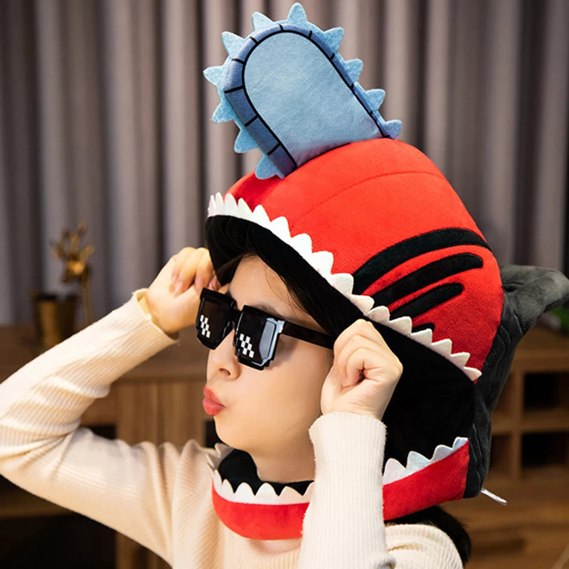 Anime - Streetwear - Chainsaw Man Anime Pochita Denji Helmet Plushie - Alpha Weebs