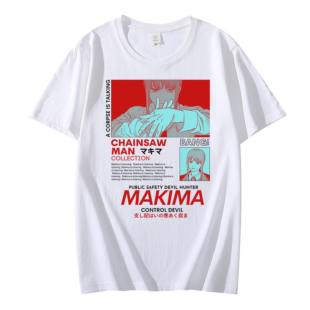 Anime - Streetwear - "CRUSHED" - Chainsaw Man Anime Makima Oversized T-Shirt | 4 Options - Alpha Weebs