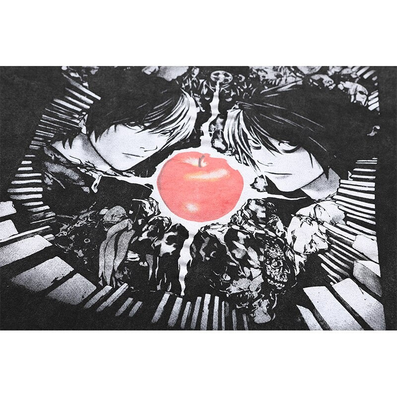 Anime - Streetwear - "DESTINED RIVALS" - Vintage / Acid Washed Death Note Oversized Vintage / Acid Washed T-shirt - Alpha Weebs