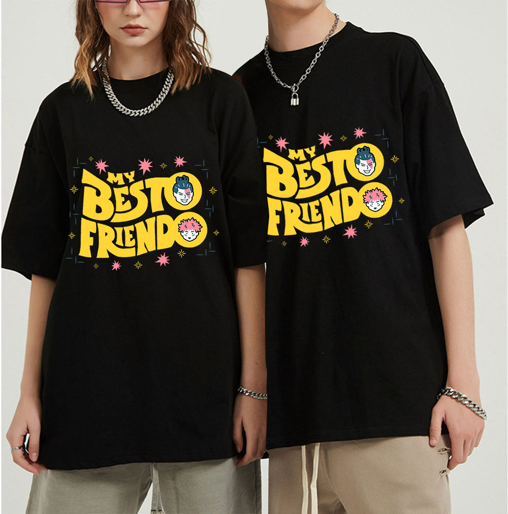 Anime - Streetwear - "BESTO FRIENDO" - Jujutsu Kaisen Anime Oversized T-Shirt | 7 Colors - Alpha Weebs