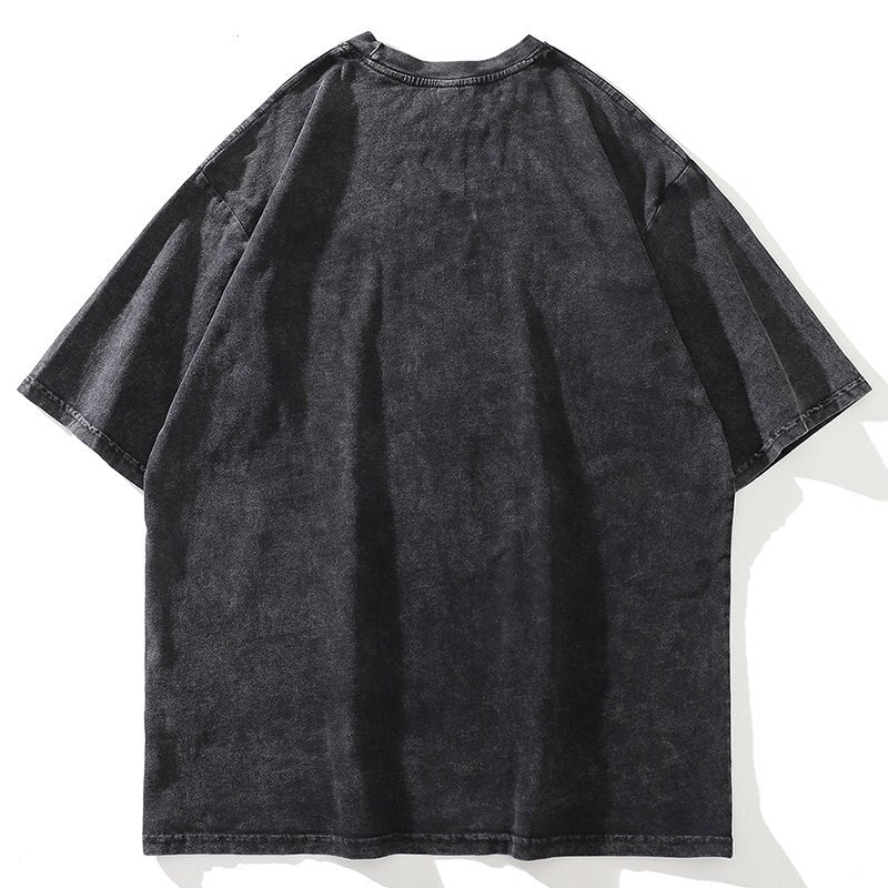 Anime - Streetwear - "AKITA INU" - Anime Oversized Vintage / Acid Washed T-Shirt - Alpha Weebs