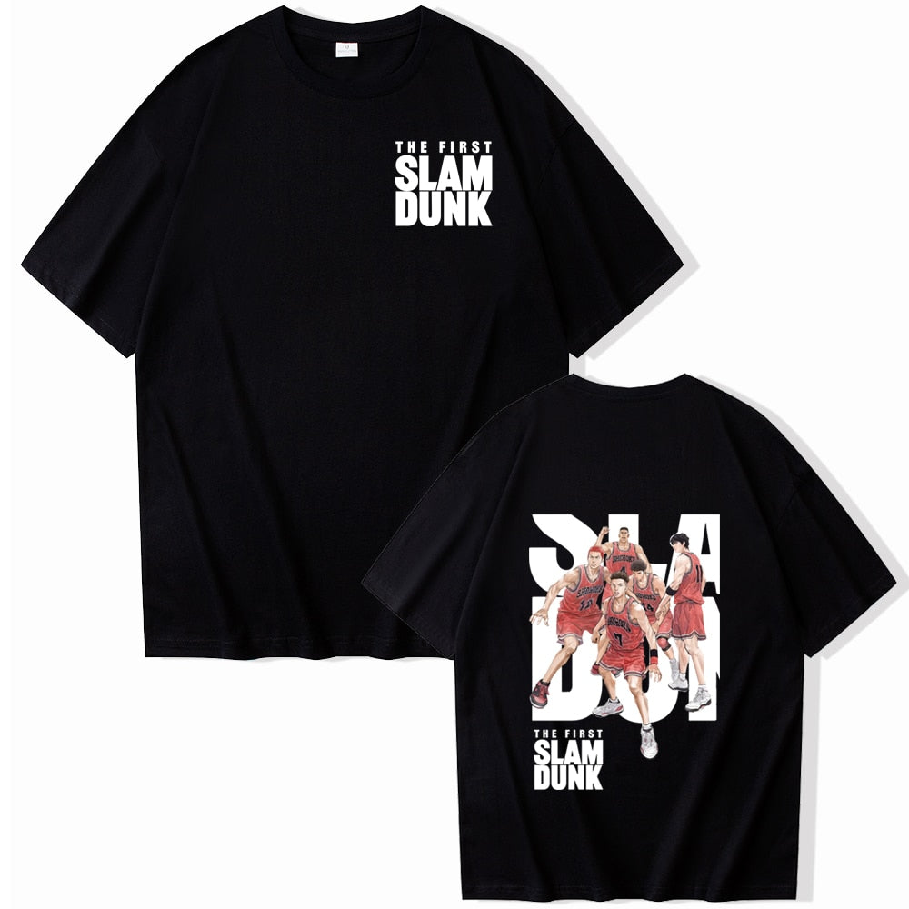 Anime - Streetwear - "SHOHOKU TEAM" - Slam Dunk Anime Oversized T-Shirts | 3 Colors - Alpha Weebs