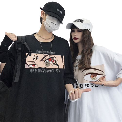 "CURSED EYES" - Jujutsu Kaisen Anime Oversized T-Shirt | 2 Colors - Alpha Weebs