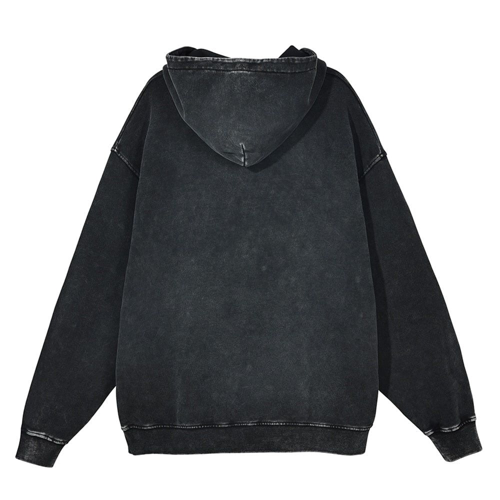 Anime - Streetwear - Berserk Anime Retro Style Oversized Vintage / Acid Washed Hoodie - Alpha Weebs
