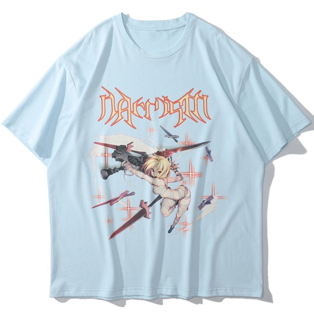 Anime - Streetwear - "SPATIAL ATTACK" - Bentai Anime Oversized T-Shirt | 2 Colors - Alpha Weebs