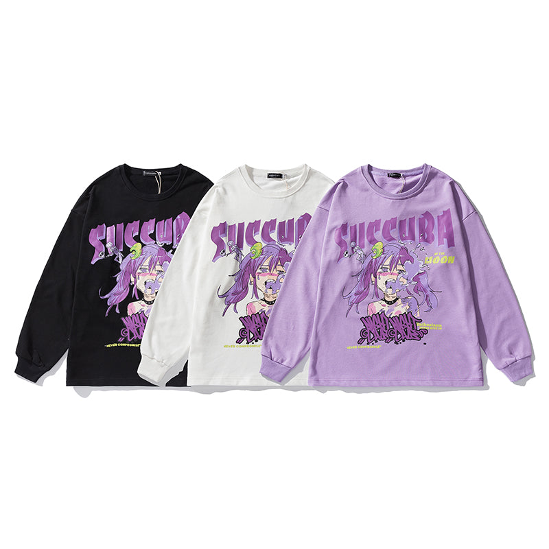 Anime - Streetwear - "SUCCUBA" - Bentai Anime Sweatshirt | 3 Colors - Alpha Weebs
