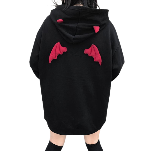 Anime - Streetwear - "AKUMA CHAN" - Secret Devil-Chan Anime Oversized Hoodie - Alpha Weebs