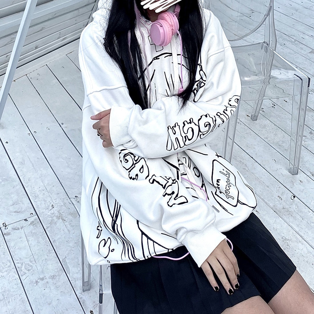 Anime - Streetwear - "LOVE BANDAGE" - Bentai Anime Hoodie | 2 Colors - Alpha Weebs