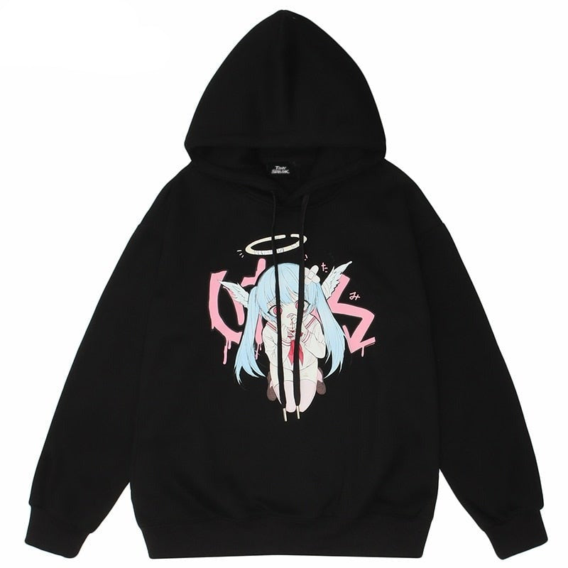 Anime - Streetwear - "ANGELIC" - Tenshi No Drop Anime Hoodie | 3 Colors - Alpha Weebs