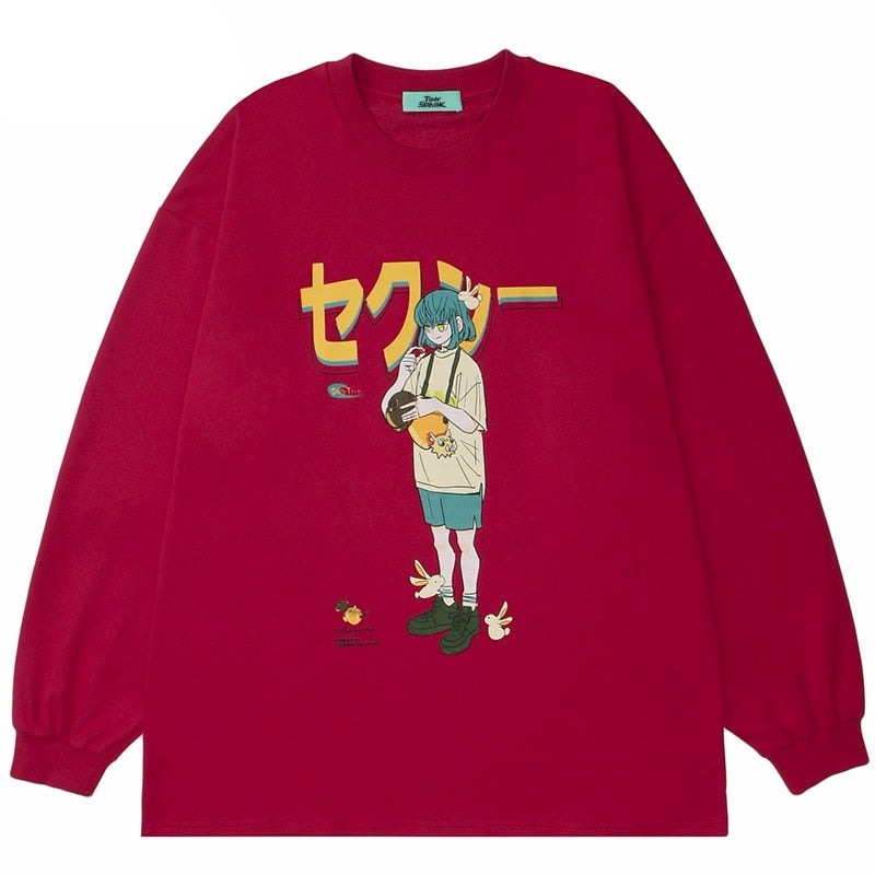 Anime - Streetwear - "NATURE FEEL" - Anime Sweatshirt | 2 Colors - Alpha Weebs